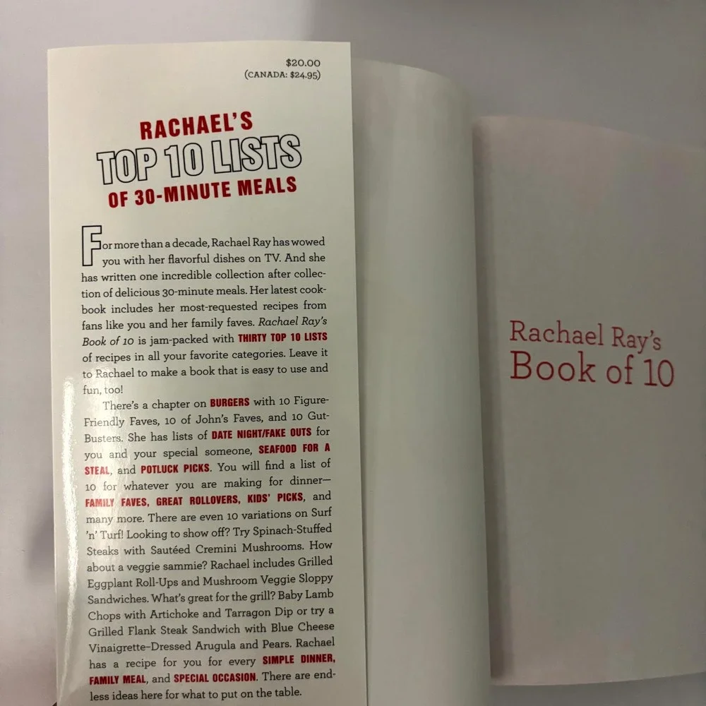 Rachael Ray's Book of 10 Cookbook 300 Recipes 1st Ed 2009 Paperback